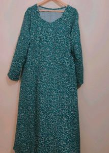 Sea Green Chic Floral Print Dress for 42 Bust