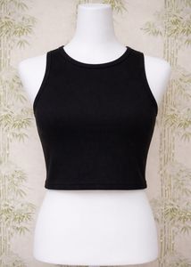 Classic Black Ribbed Crop Top