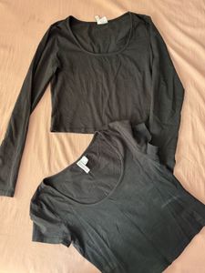 H&M Black Crop Tops Bundle pack of two