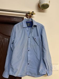 Men's Blue Printed Full Sleeve Shirt