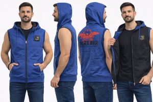 Spykar Reversible Sleeveless Hoodie Jacket