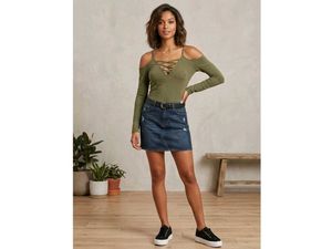 Stylish Cold Shoulder Lace-Up Top