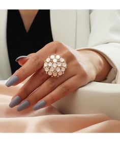 Luminous Pearl Bloom Statement Ring
