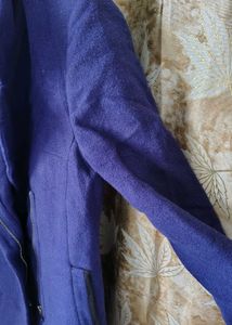 Stylish Purple Wool Coat