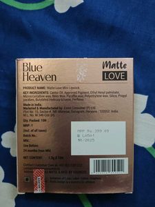 Blue Heaven Matte Love Lipsticks