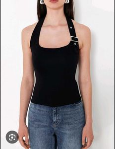 Black Halter Neck Top