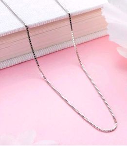 Elegant Silver Box Chain Necklace