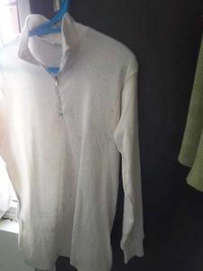 White Turtleneck Top