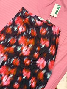 Stylish Floral Print Midi Skirt