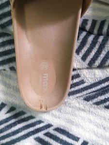 Stylish Beige Slides with Gold Buckles