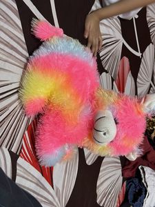 Fluffy Rainbow Cat Plush Toy
