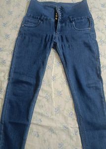 High Waisted Blue Denim Jeans