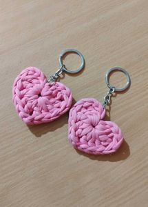 🩷2 Beautiful Handmade Pink Heart Keychain