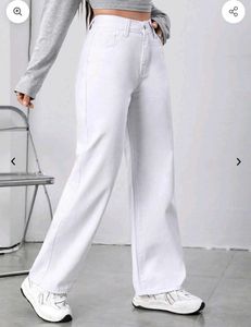 IMELDA White Wide Leg Denim Jeans