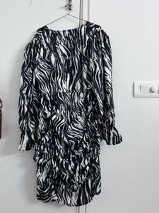 Chic Zebra Print Wrap Dress