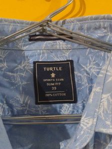 Men's Blue Printed Long Sleeve Shirt