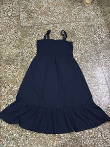 Navy Blue Tier Strappy Dress