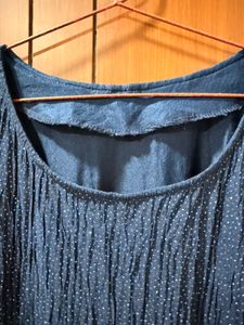 Elegant Blue Crinkle Dress