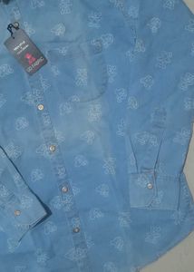 Blue Patterned Long Sleeve Shirt check imez