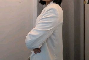 Cream Single Button Blazer