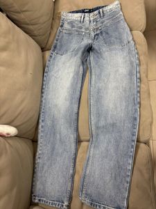 Light Wash Wide Leg Denim Jeans