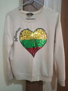 Heart Sequin Sweatshirt