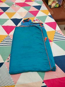 dual shade Satin  Crap Saree