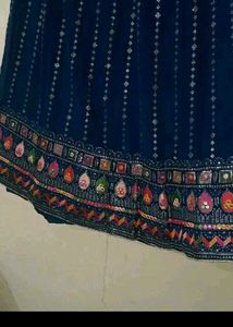 Stunning Blue Embroidered Lehenga Choli