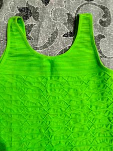 Neon Green Textured Tank Top