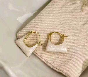 Hoop Graceful  White &amp; Gold Earring