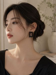 Sparkling Black Stud Earrings
