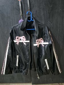 Black Jacket with Pink Bows