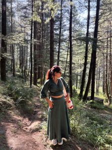 Boho Green Wrap Top &amp; Skirt Set