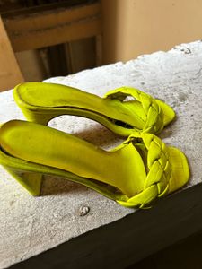 Lime Braided Heel Sandals
