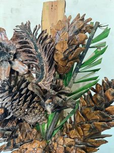 Rustic Pinecone and Wood Show piece