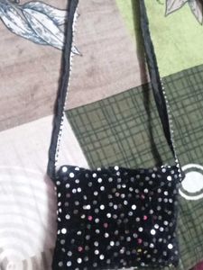 Sparkling Black Sequin Clutch Bag
