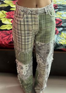 Patchwork Plaid &amp; Paisley Jeans