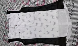 Girls Top Black And White