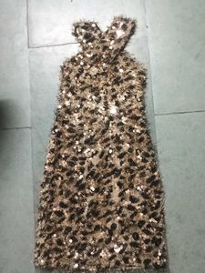 Sparkly Animal Print Mini Dress