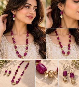 Elegant Ruby & Gold Jewelry Set