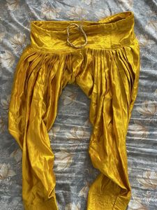 Vibrant Yellow Patiala Salwar and blue plazo