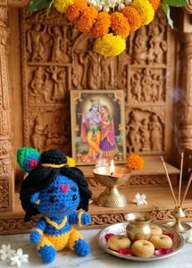 Handmade Crochet Krishna Doll