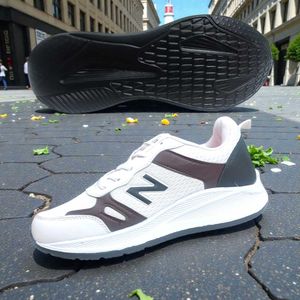 Stylish White &amp; Brown Sneakers