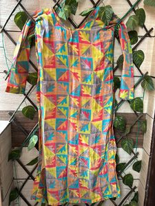 Colorful Patterned silk blend salwar suit