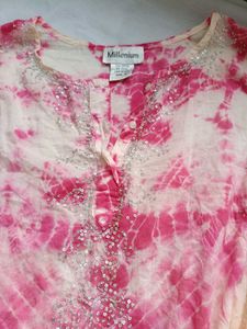 Boho Tie-Dye Kurta with Sequins