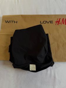 H&amp;M Black Puff Sleeve Square Neck Top