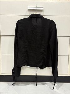 Zara Black Tie-Front Blouse