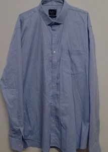 Men's Blue Printed Long Sleeve Shirt