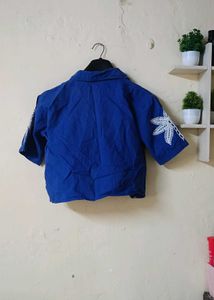 Blue Palm Tree Print Shirt