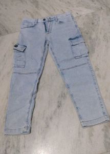 Light Wash Cargo Jeans